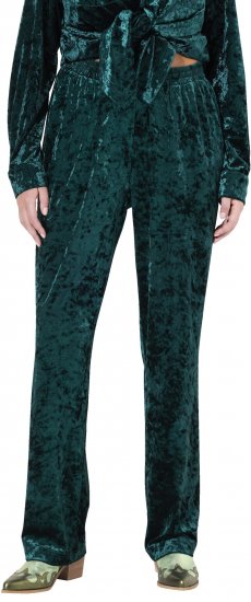 Ulla Popken Velvet Elastic Waist Pants Green - Blugi & Pantaloni pentru Femei Mărimi Mari – Plus Size - 