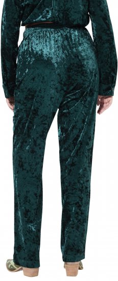 Ulla Popken Velvet Elastic Waist Pants Green - Blugi & Pantaloni pentru Femei Mărimi Mari – Plus Size - 