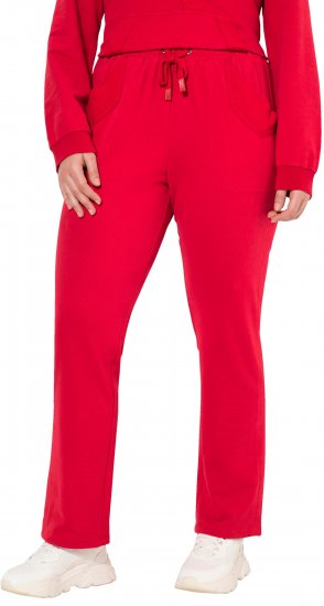 Ulla Popken Elastic Waist Sweatpants Red - Blugi & Pantaloni pentru Femei Mărimi Mari – Plus Size - 
