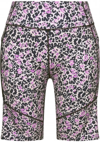 Ulla Popken Leopard Print Quick Drying Shorts Black - Blugi & Pantaloni pentru Femei Mărimi Mari – Plus Size - 