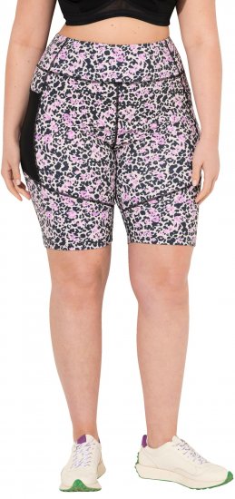 Ulla Popken Leopard Print Quick Drying Shorts Black - Blugi & Pantaloni pentru Femei Mărimi Mari – Plus Size - 