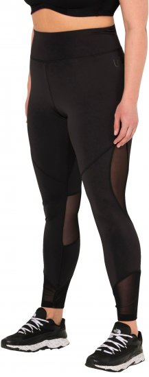 Ulla Popken Mesh Panel Leggings Black - Blugi & Pantaloni pentru Femei Mărimi Mari – Plus Size - 