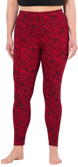 Ulla Popken Lace Print Leggings Red - Blugi & Pantaloni pentru Femei Mărimi Mari – Plus Size - 