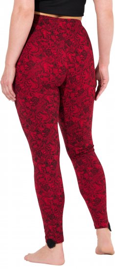 Ulla Popken Lace Print Leggings Red - Blugi & Pantaloni pentru Femei Mărimi Mari – Plus Size - 