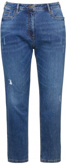 Ulla Popken Lightly Distressed Boyfriend Jeans Blue - Blugi & Pantaloni pentru Femei Mărimi Mari – Plus Size - 