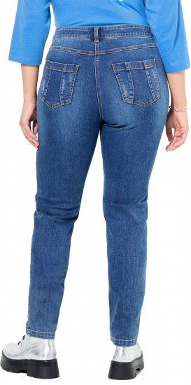 Ulla Popken Lightly Distressed Slim Leg Jeans Blue - Blugi & Pantaloni pentru Femei Mărimi Mari – Plus Size - 