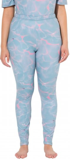 Ulla Popken Wave Print Ski Leggings Blue - Blugi & Pantaloni pentru Femei Mărimi Mari – Plus Size - 
