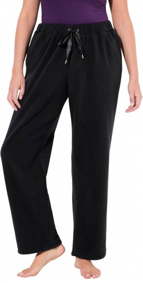 Ulla Popken Fleece Loungewear Pants Black - Blugi & Pantaloni pentru Femei Mărimi Mari – Plus Size - 