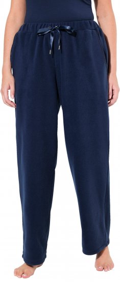Ulla Popken Fleece Loungewear Pants Night Blue - Blugi & Pantaloni pentru Femei Mărimi Mari – Plus Size - 