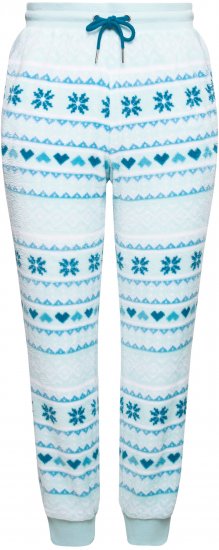 Ulla Popken Alpine Striped Plush Loungewear Pants Blue - Blugi & Pantaloni pentru Femei Mărimi Mari – Plus Size - 