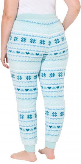 Ulla Popken Alpine Striped Plush Loungewear Pants Blue - Blugi & Pantaloni pentru Femei Mărimi Mari – Plus Size - 
