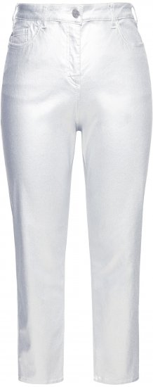 Ulla Popken Metallic Stretch Fit Mom Jeans Silver - Blugi & Pantaloni pentru Femei Mărimi Mari – Plus Size - 