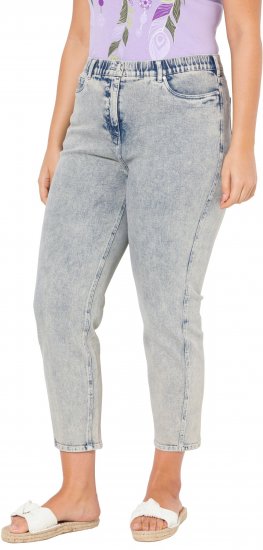 Ulla Popken Tapered Leg Mom Jeans Blue Denim - Blugi & Pantaloni pentru Femei Mărimi Mari – Plus Size - 