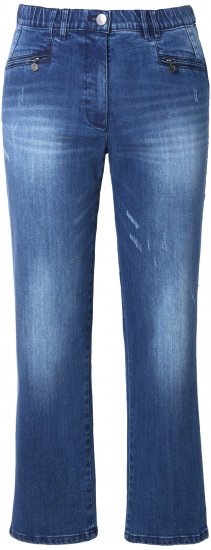 Ulla Popken Tapered Leg Lightly Distressed Jeans Denim Blue - Blugi & Pantaloni pentru Femei Mărimi Mari – Plus Size - 