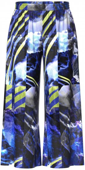 Ulla Popken Blue Stroke Wide Leg Palazzo Pants - Blugi & Pantaloni pentru Femei Mărimi Mari – Plus Size - 