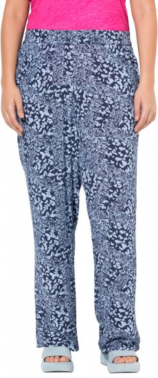 Ulla Popken Patch Print Elastic Waist Pants Navy - Blugi & Pantaloni pentru Femei Mărimi Mari – Plus Size - 