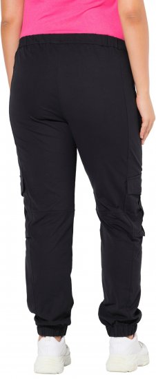 Ulla Popken Elastic Hem Stretch Fit Cargo Pants Black - Blugi & Pantaloni pentru Femei Mărimi Mari – Plus Size - 