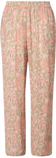 Ulla Popken Safari Print Elastic Waist Pants Green - Blugi & Pantaloni pentru Femei Mărimi Mari – Plus Size - 