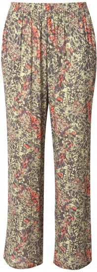 Ulla Popken Crocodile Print Elastic Waist Pants Olive Grey - Blugi & Pantaloni pentru Femei Mărimi Mari – Plus Size - 