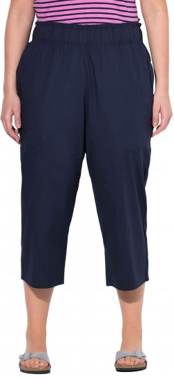 Ulla Popken Stretch Fit Paper Bag Culottes Navy - Blugi & Pantaloni pentru Femei Mărimi Mari – Plus Size - 