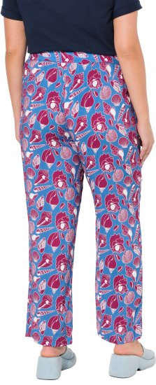 Ulla Popken Seashell Print Elastic Waist Pants Blue - Blugi & Pantaloni pentru Femei Mărimi Mari – Plus Size - 