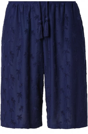 Ulla Popken Terry Cloth Palm Elastic Waist Shorts Blue - Blugi & Pantaloni pentru Femei Mărimi Mari – Plus Size - 