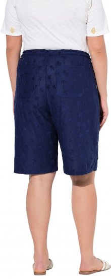 Ulla Popken Terry Cloth Palm Elastic Waist Shorts Blue - Blugi & Pantaloni pentru Femei Mărimi Mari – Plus Size - 