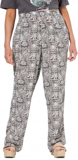 Ulla Popken Mosaic Print Elastic Waist Pants Black - Blugi & Pantaloni pentru Femei Mărimi Mari – Plus Size - 