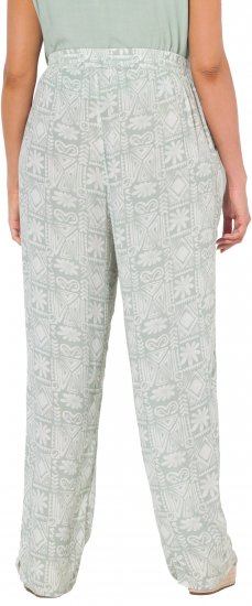 Ulla Popken Mosaic Print Elastic Waist Pants White - Blugi & Pantaloni pentru Femei Mărimi Mari – Plus Size - 