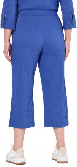 Ulla Popken Textured Elastic Waist Cropped Pants Opal Green - Blugi & Pantaloni pentru Femei Mărimi Mari – Plus Size - 