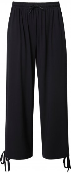 Ulla Popken Quick Drying Split Leg Elastic Waist Joggers Black - Blugi & Pantaloni pentru Femei Mărimi Mari – Plus Size - 