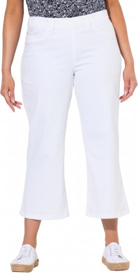 Ulla Popken Wide Leg Twill Mary Fit Culottes White - Blugi & Pantaloni pentru Femei Mărimi Mari – Plus Size - 