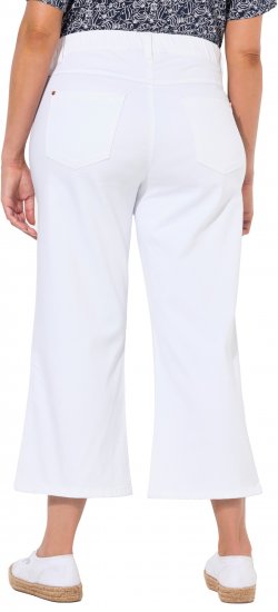 Ulla Popken Wide Leg Twill Mary Fit Culottes White - Blugi & Pantaloni pentru Femei Mărimi Mari – Plus Size - 