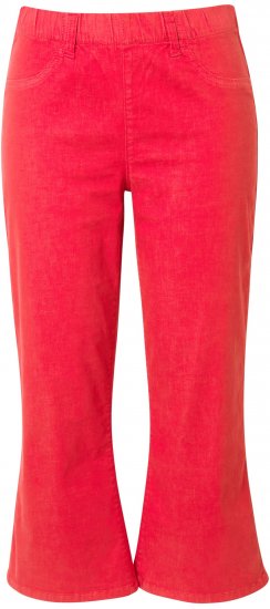Ulla Popken Wide Leg Twill Mary Fit Culottes Neon Red - Blugi & Pantaloni pentru Femei Mărimi Mari – Plus Size - 