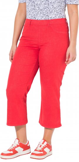 Ulla Popken Wide Leg Twill Mary Fit Culottes Neon Red - Blugi & Pantaloni pentru Femei Mărimi Mari – Plus Size - 