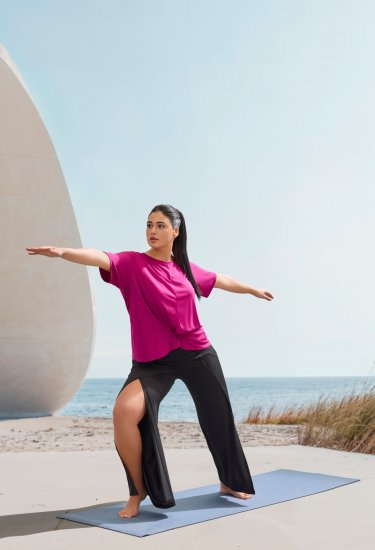 Ulla Popken Split Leg Uv Protective Pants Black - Blugi & Pantaloni pentru Femei Mărimi Mari – Plus Size - 