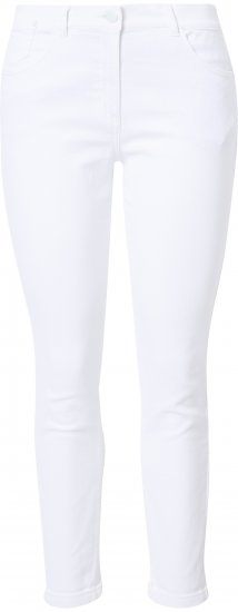 Ulla Popken White Denim Stretch Fit Jeans Snow White - Blugi & Pantaloni pentru Femei Mărimi Mari – Plus Size - 