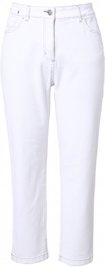 Ulla Popken Used Look 5 Pocket Comfy Waistband Mom Jeans Snow White - Blugi & Pantaloni pentru Femei Mărimi Mari – Plus Size - 