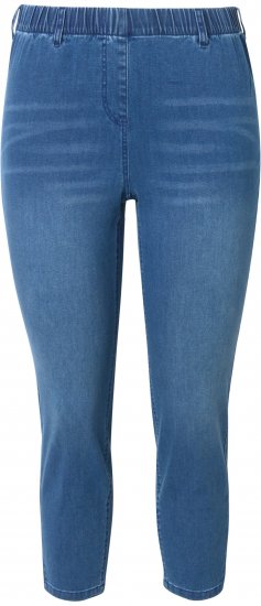 Ulla Popken Cropped Denim Look Stretch Fit Leggings Light Blue Denim - Blugi & Pantaloni pentru Femei Mărimi Mari – Plus Size - 