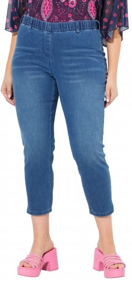 Ulla Popken Cropped Denim Look Stretch Fit Leggings Light Blue Denim - Blugi & Pantaloni pentru Femei Mărimi Mari – Plus Size - 
