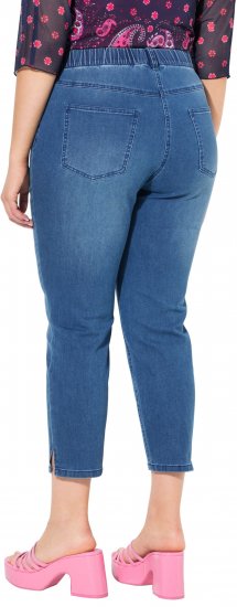 Ulla Popken Cropped Denim Look Stretch Fit Leggings Light Blue Denim - Blugi & Pantaloni pentru Femei Mărimi Mari – Plus Size - 