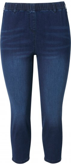 Ulla Popken Cropped Denim Look Stretch Fit Leggings Denim Blue - Blugi & Pantaloni pentru Femei Mărimi Mari – Plus Size - 