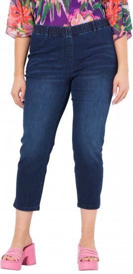 Ulla Popken Cropped Denim Look Stretch Fit Leggings Denim Blue - Blugi & Pantaloni pentru Femei Mărimi Mari – Plus Size - 