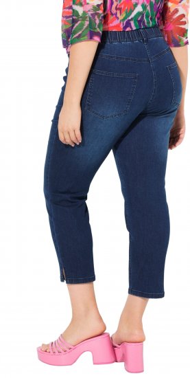 Ulla Popken Cropped Denim Look Stretch Fit Leggings Denim Blue - Blugi & Pantaloni pentru Femei Mărimi Mari – Plus Size - 