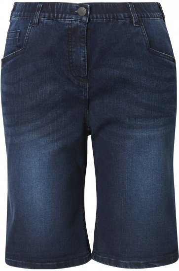 Ulla Popken Denim Wide Leg Elastic Waist Bermuda Shorts Denim Blue - Blugi & Pantaloni pentru Femei Mărimi Mari – Plus Size - 