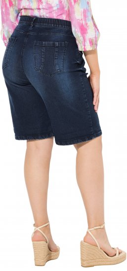 Ulla Popken Denim Wide Leg Elastic Waist Bermuda Shorts Denim Blue - Blugi & Pantaloni pentru Femei Mărimi Mari – Plus Size - 