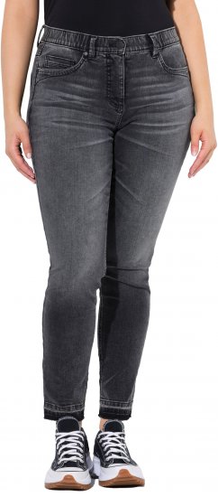 Ulla Popken Raw Edge Stretch Fit Jeans Black - Blugi & Pantaloni pentru Femei Mărimi Mari – Plus Size - 