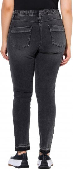 Ulla Popken Raw Edge Stretch Fit Jeans Black - Blugi & Pantaloni pentru Femei Mărimi Mari – Plus Size - 