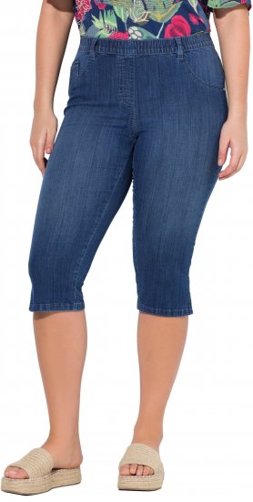 Ulla Popken Denim Elastic Waist Capres Blue Denim - Blugi & Pantaloni pentru Femei Mărimi Mari – Plus Size - 