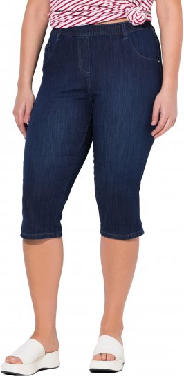 Ulla Popken Denim Elastic Waist Capres Blue - Blugi & Pantaloni pentru Femei Mărimi Mari – Plus Size - 